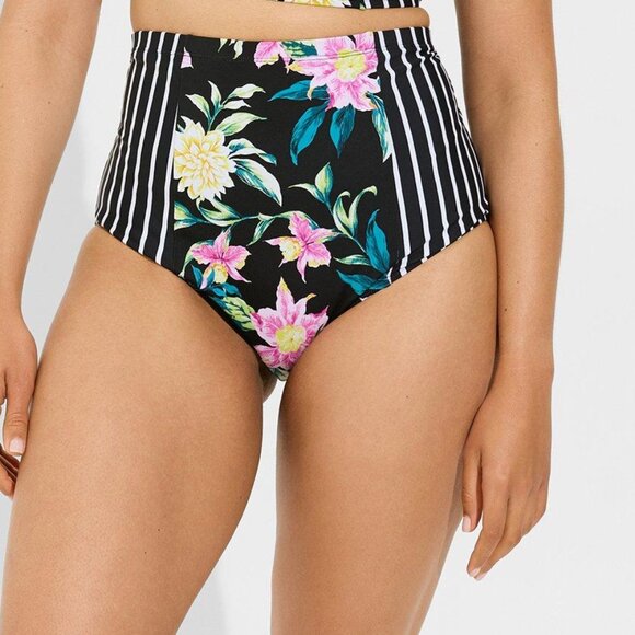 ❤️NWT VINTAGE TORRID SWIM BOTTOM TROPICAL - HIGH WAIST TUMMY CONTROL BIKINI PLUS - Picture 4 of 11